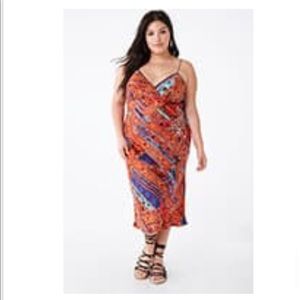Plus Size Geo Print Slip Dress